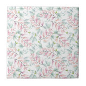 Pastel Mauve and Sage Dancing Blätter Keramik Tile Fliese (Vorderseite)