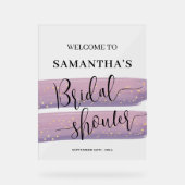 Pastel Mauve Celestial Brautparty Willkommen Acrylschild (Vorderseite)