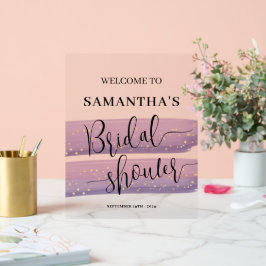 Pastel Mauve Celestial Brautparty Willkommen Acrylschild