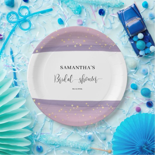 Pastel Mauve Celestial Brautparty Willkommen Pappteller (Party)