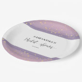 Pastel Mauve Celestial Brautparty Willkommen Pappteller (Schrägansicht)