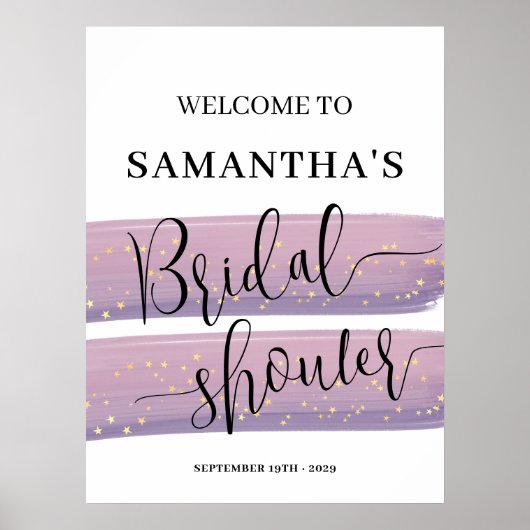 Pastel Mauve Celestial Brautparty Willkommen Poster (Vorne)