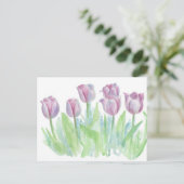 Pastel Mauve Lavender Tulip Blume Postkarte (Stehend Vorderseite)
