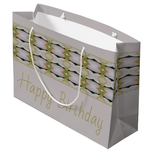 Pastel Mauve mit modernem Muster Große Geschenktüte (Rückseite Schrägansicht)