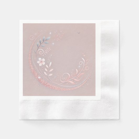 Pastel Mauveine Floral Motif Design Serviette (Vorderseite)