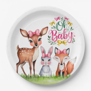 Pastel Meadow Companies: Oh Baby Girl Baby Shower Pappteller