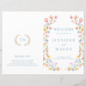 Pastel Meadow Floral Wedding Foldable Program (Vorderseite)