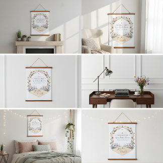 Pastel Meadow Flowers Tapestry Wandteppich Mit Holzrahmen