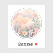 Pastel Meadow Serenity Aufkleber (Blatt)