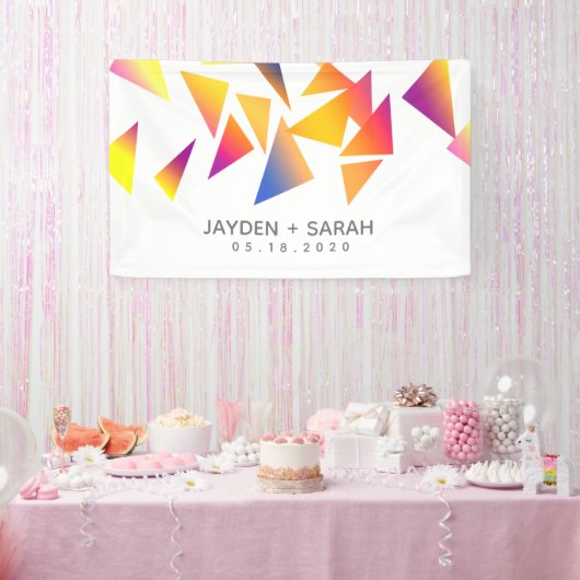 Pastel mehrfarbig Confetti White Wedding Banner (Party)