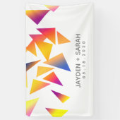 Pastel mehrfarbig Confetti White Wedding Banner (Vertikal)