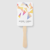 Pastel mehrfarbig Confetti White Wedding Fächer (Rückseite)