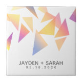 Pastel mehrfarbig Confetti White Wedding Fliese (Vorderseite)