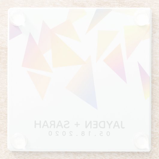 Pastel mehrfarbig Confetti White Wedding Glasuntersetzer (Rückseite)