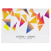 Pastel mehrfarbig Confetti White Wedding Große Geschenktüte (Rückseite)