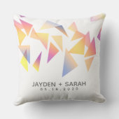 Pastel mehrfarbig Confetti White Wedding Kissen (Rückseite)