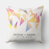 Pastel mehrfarbig Confetti White Wedding Kissen (Vorderseite)