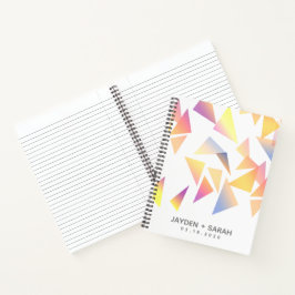 Pastel mehrfarbig Confetti White Wedding Notizblock