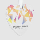 Pastel mehrfarbig Confetti White Wedding Ornament (Vorderseite)