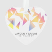 Pastel mehrfarbig Confetti White Wedding Ornament (Rückseite)