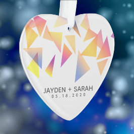 Pastel mehrfarbig Confetti White Wedding Ornament