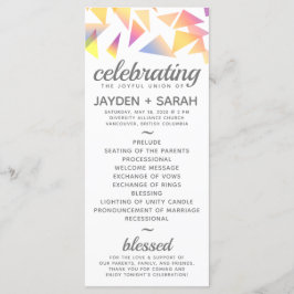 Pastel mehrfarbig Confetti White Wedding Programm