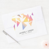 Pastel mehrfarbig Confetti White Wedding Quadratischer Aufkleber (Umschlag)