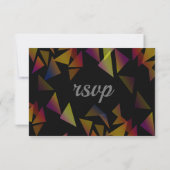 Pastel mehrfarbig Confetti White Wedding RSVP Karte (Rückseite)