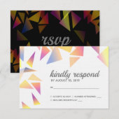 Pastel mehrfarbig Confetti White Wedding RSVP Karte (Vorne/Hinten)