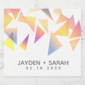 Pastel mehrfarbig Confetti White Wedding Schaumweinetikett (Einzelnes Label)