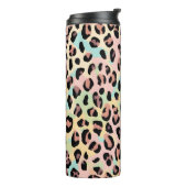 Pastel mehrfarbiger Leopard Print Animal Muster Thermosbecher (Nach links gedreht)