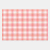 Pastel Melon Orange Gingham Karo Pattern Geschenkpapier Set (Vorderseite 2)