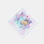 Pastel Mermaid Baby Shower Napkins Serviette (Ecke)