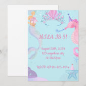 pastel mermaid birthday invitation einladung (Vorne/Hinten)