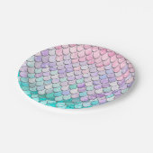 Pastel Mermaid Birthday Party Paper Teller (Schrägansicht)