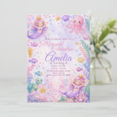 Pastel Mermaid Celebration Invitation Editable Einladung (Stehend Vorderseite)