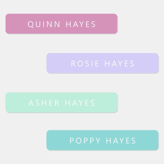 Pastel Mermaid Colors Name Labels Etiketten (Gruppe)