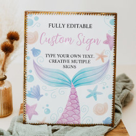 Pastel Mermaid Geburtstagsparteienzeichen Poster