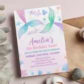 Pastel Mermaid Geburtstagsparty Einladung