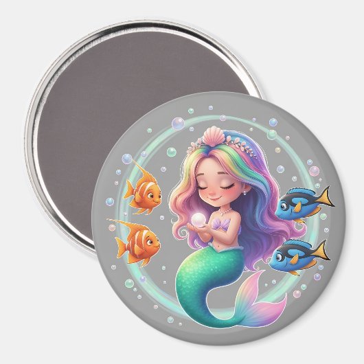 Pastel Mermaid Magic Magnet (Vorderseite/Rückseite)