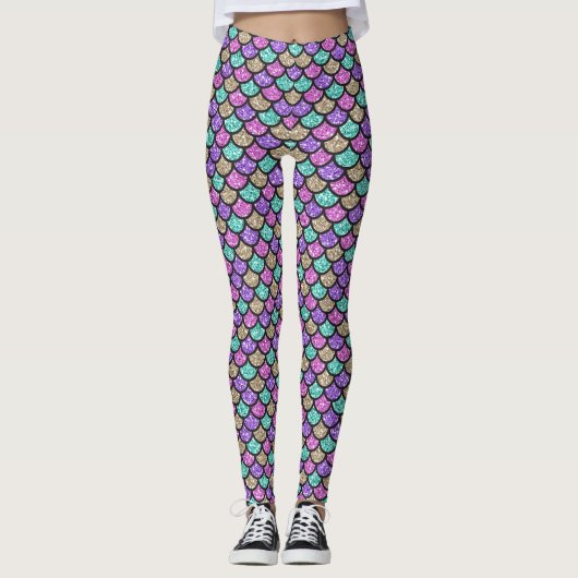 Pastel Mermaid Scales Leggings (Vorderseite)