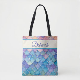 Pastel Mermaid Scales Personalisiert Tasche