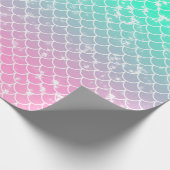 Pastel Mermaid Scales Pink Green Ombre Geschenkpapier (Ecke)