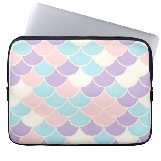 Pastel Mermaid Scales Seamless Pattern Laptopschutzhülle (Vorderseite)