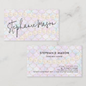 Pastel Mermaid Schwanz Scale Gold Pearl Boutique Visitenkarte (Vorne/Hinten)