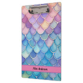 Pastel Mermaid skalieren Anpassbare Namen Klemmbrett (Links)