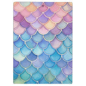Pastel Mermaid skalieren Anpassbare Namen Klemmbrett (Rückseite)