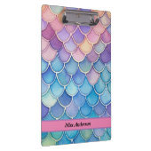 Pastel Mermaid skalieren Anpassbare Namen Klemmbrett (Rechts)