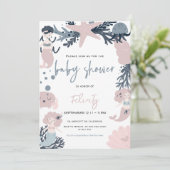 Pastel Mermaid unter der Sea Baby Dusche Einladung (Stehend Vorderseite)