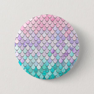 Pastel Merrmaid Scales Pattern Button